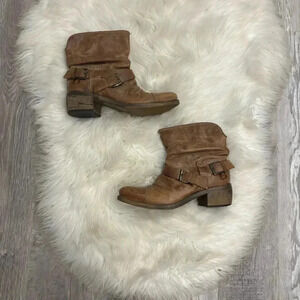 Aldo made in Italy  boots cognac tan brown slouchy leather western boots sz 7